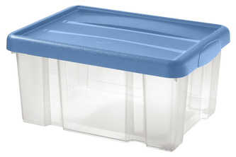 Úložný box PUZZLE 14 l transparent/modrá
