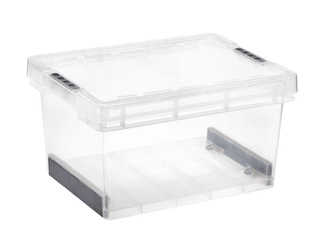 Úložný box EVOLUTION s víkem - 25 l transp/grafit