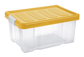 Úložný box s klipem PUZZLE 14 l transparent/oranžová