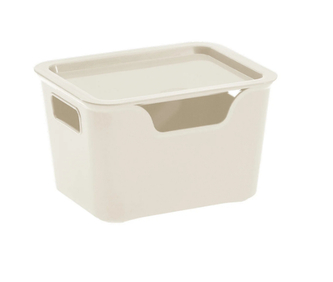 Úložný box BELLA L s víkem - 1,9 l krémová