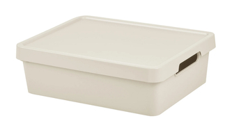 Úložný box MAYA M s víkem - 9,2 l krémová