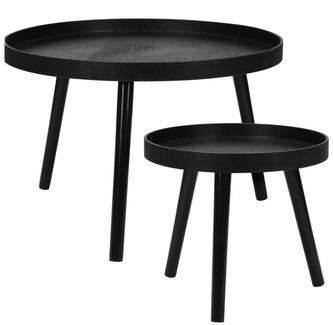 HOMESTYLING Odkládací stolek sada 2 ks borovice černá KO-KR8200300