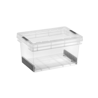 Úložný box EVOLUTION s víkem -15 l transp/grafit