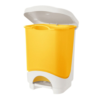 Koš pedálový IDEA 8L bílá/oranžová