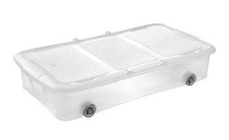 Úložný box STOCK BOX 27,5L s víkem transparent/bílá