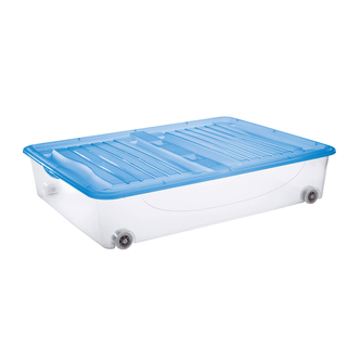 Úložný box DODO STOCK-BOX s víkem, kolečka 56,4L  transparent/zelená