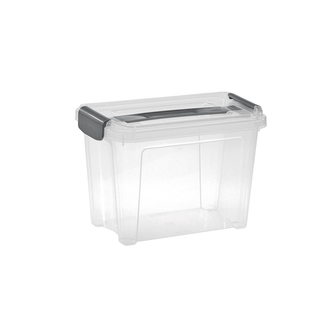 Úložný box COMBI 4,6L s víkem stříbrná/transparent