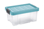 Úložný box s klipem PUZZLE 5L s víkem transparent/modrá