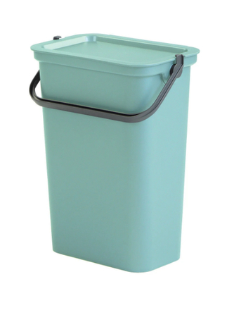 Odpadkový koš s víkem a rukojetí MODA 10 l zeleno-šedá