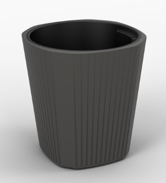 LAMELA, květináč MUZA nízký, rozměr 390 x 390 mm, výška 410 mm, antracit