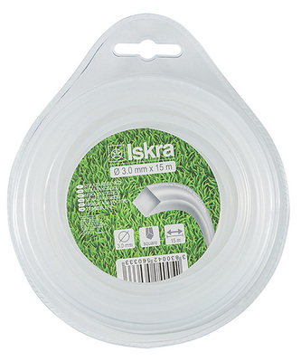 ISKRA, struna do sekačky 3 mm x 15 m, čtverec