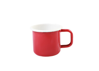 Olymp, Jihočeský plecháček, smaltovaný hrnek 8 cm, 0,4 l, červený s bílým lemem 219/32c