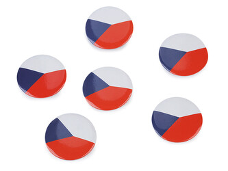Brož / placka vlajka Česká republika Ø3,5 cm - 6 ks - 1 viz foto