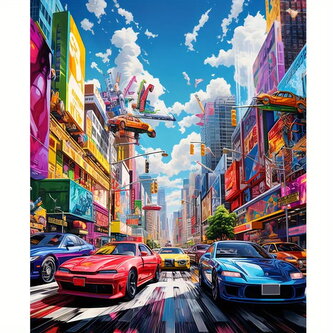 Diamantový obrázek - svět aut 30 x 40 cm