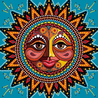 Diamantový obrázek 7D mandala slunce 30 x 40 cm