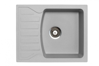 Metalac Inko, obdélníkový dřez X GRANIT QUADRO M, 620 x 500 mm, průměr 90 mm pro sifon, tl. 12 mm (šedý), včetně sifonu