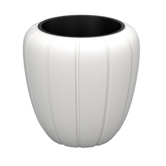 LAMELA, květináč GAJA nízký, průměr 400 mm, výška 430 mm, bílý