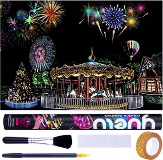 NORIMPEX Škrabací obrázek Zábavní park 75x52cm