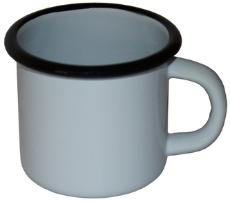 Olymp, smaltovaný hrnek  šedo - světle modrý 7 cm, 0,25 l (147/02)