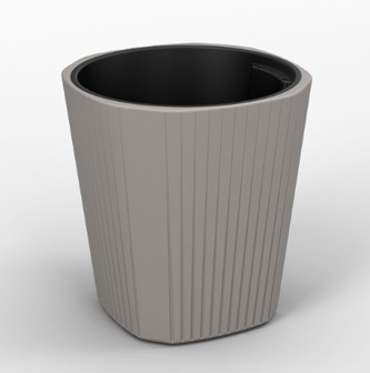 LAMELA, květináč MUZA nízký, rozměr 390 x 390 mm, výška 410 mm, taupe