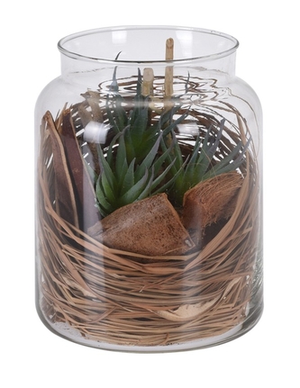 KOOPMAN, Dekorační umělá květina ve skleněné dóze, dekor č.2