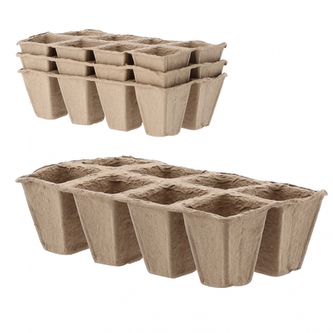 IGOTREND, Květináč rašelinový plato 3 ks (3 x 8) 24,5 x 12,5 x 6 cm