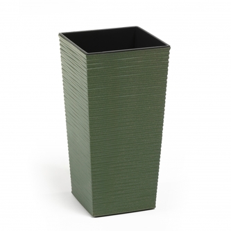 LAMELA, květináč FINEZIA ECO WOOD DLUTO, rozměr 40 x 40 x 75 cm, zelený