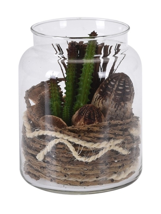 KOOPMAN, Dekorační umělá květina ve skleněné dóze, dekor č.5