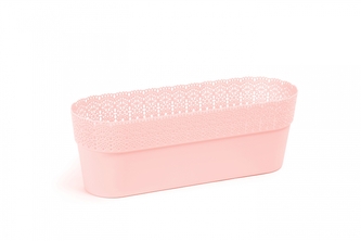 Lamela,oválný květináč BELLA 38 cm, meruňkový