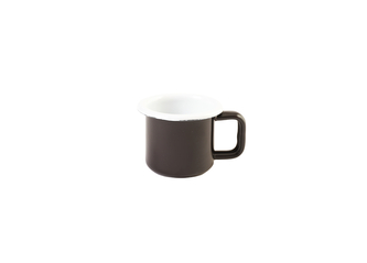 Olymp, Jihočeský plecháček, smaltovaný hrnek hrnek 8 cm, 0,4 l, černý s bílým lemem 219/10c