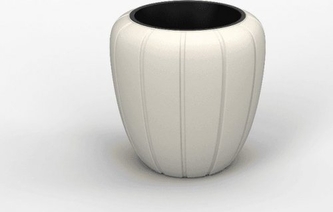 LAMELA, květináč GAJA nízký, průměr 400 mm, výška 430 mm, krémový