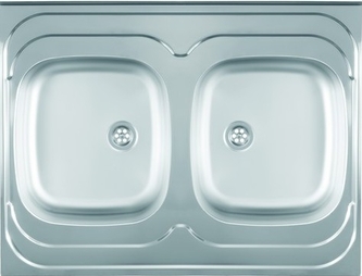 Metalac Inko, nerezový dvoudřez STANDARD 2D, nerez 0,5 mm (800 x 600 mm), průměr 60 mm pro sifon, 5 let záruka