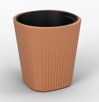 LAMELA, květináč MUZA nízký, rozměr 390 x 390 mm, výška 410 mm, terrakota