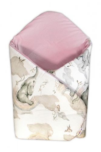 Zavinovačka s kokosovou výztuží, bavlna, Slon a Duha, bílá/ růžová