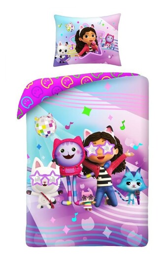 HALANTEX Povlečení Gábinin kouzelný domek párty  Bavlna, 140/200, 70/90 cm