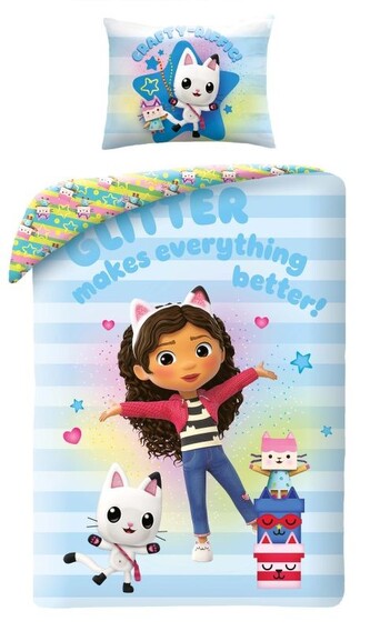 HALANTEX Povlečení Gábinin kouzelný domek glitter  Bavlna, 140/200, 70/90 cm