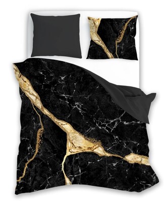 FARO Povlečení bavlněný satén Minerál Black  Bavlna - Satén, 140/200, 70/90 cm