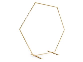 Stojak na tło heksagon złoty 2m