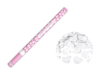 Tuba z sercami białymi 80cm