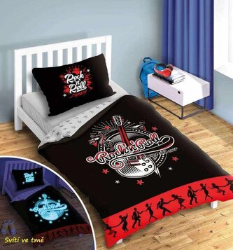 FARO Povlečení Rock and roll svítící  Bavlna, 140/200, 70/90 cm