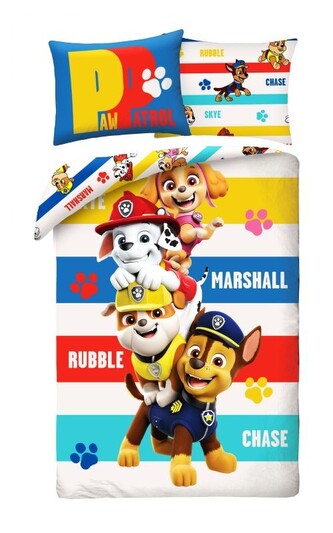 HALANTEX Povlečení Paw Patrol Stripe  Bavlna, 140/200, 70/90 cm
