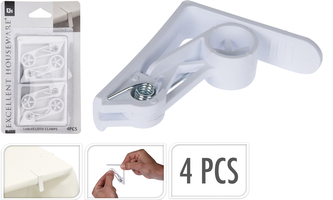 ZACISKI DO OBRUSÓW Komplet 4sztuk Białe