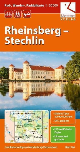 Rad-, Wander und Paddelkarte Rheinsberg - Stechlin 1 : 50 000