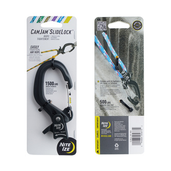 Nite Ize - Klamra CamJam z karabińczykiem SlideLock - Aluminium - Duży - Czarna - CJSLL-01-R3