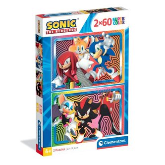 Puzzle 2 x 60 elementów. Super kolor. Sonic