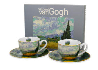 2 filiżanki espresso ze spodkami WHEAT FIELD inspired by Van Gogh