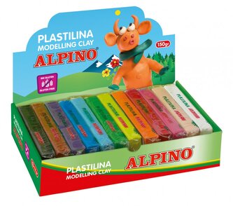 Alpino Stojan s 12ks modelovací hmoty , 150 gr.