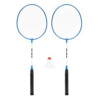 NRZ001 MODRÁ SADA 2 BADMINTONOVÝCH RAKET A NYLONOVÉ LETKY NILS 