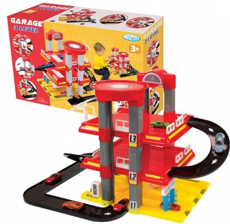MOCHTOYS Třípatrová garáž s heliportem a výtahem