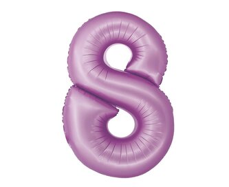 Balon foliowy Smart cyfra 8 lawendowy matowy 76cm